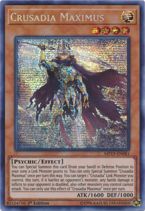 Crusadia Maximus [MP19-EN081] Prismatic Secret Rare | Tables and Towers