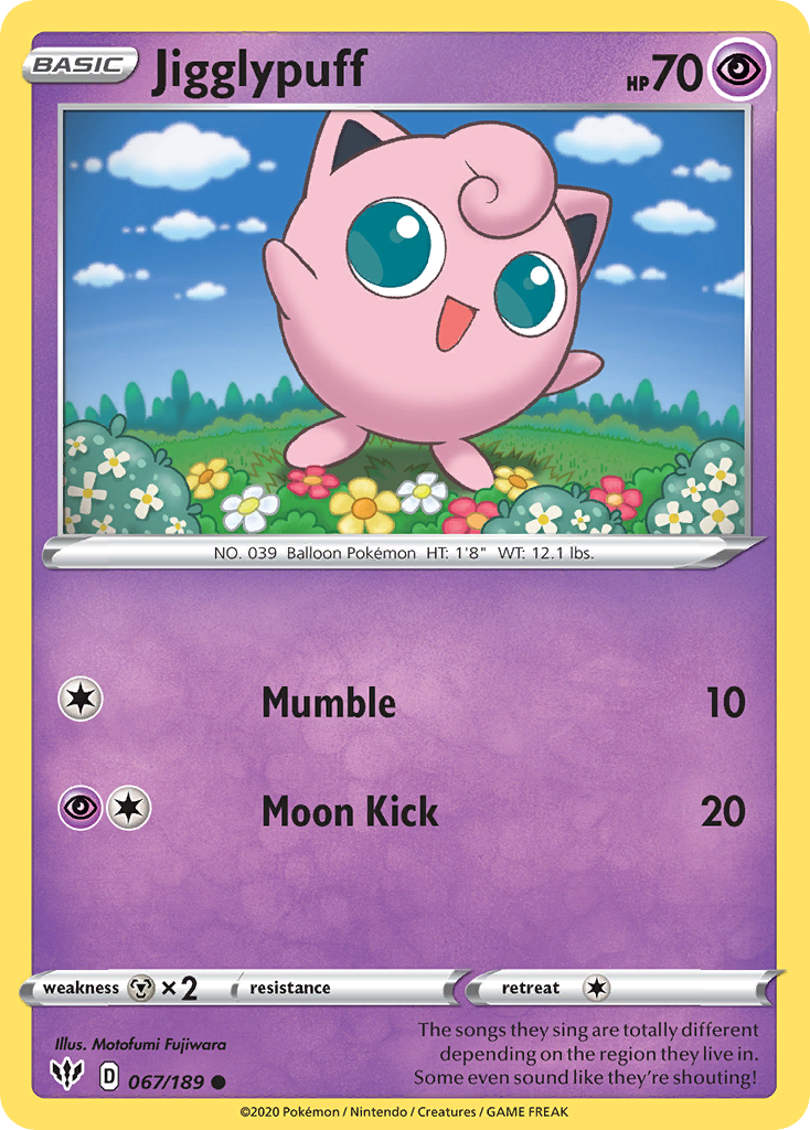 Jigglypuff (067/189) [Sword & Shield: Darkness Ablaze] | Tables and Towers