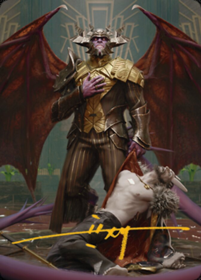 Ob Nixilis, the Adversary 1 Art Card (Gold-Stamped Signature) [Streets of New Capenna Art Series] | Tables and Towers