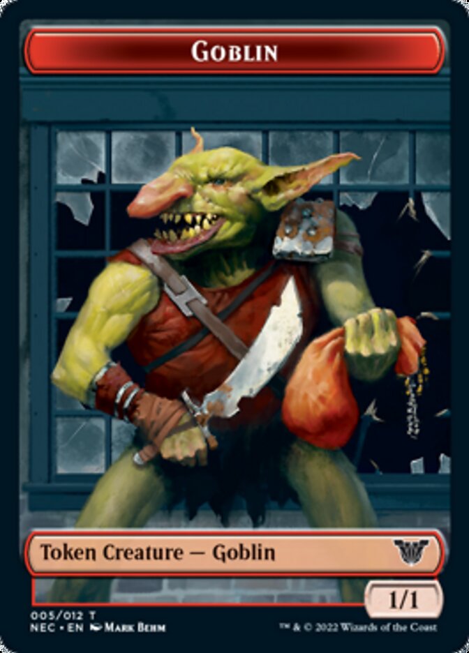 Smoke Blessing // Goblin Double-Sided Token [Kamigawa: Neon Dynasty Commander Tokens] | Tables and Towers