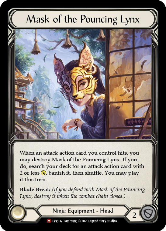 Mask of the Pouncing Lynx [EVR037] (Everfest)  1st Edition Cold Foil | Tables and Towers