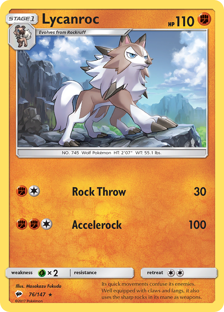 Lycanroc (76/147) [Sun & Moon: Burning Shadows] | Tables and Towers