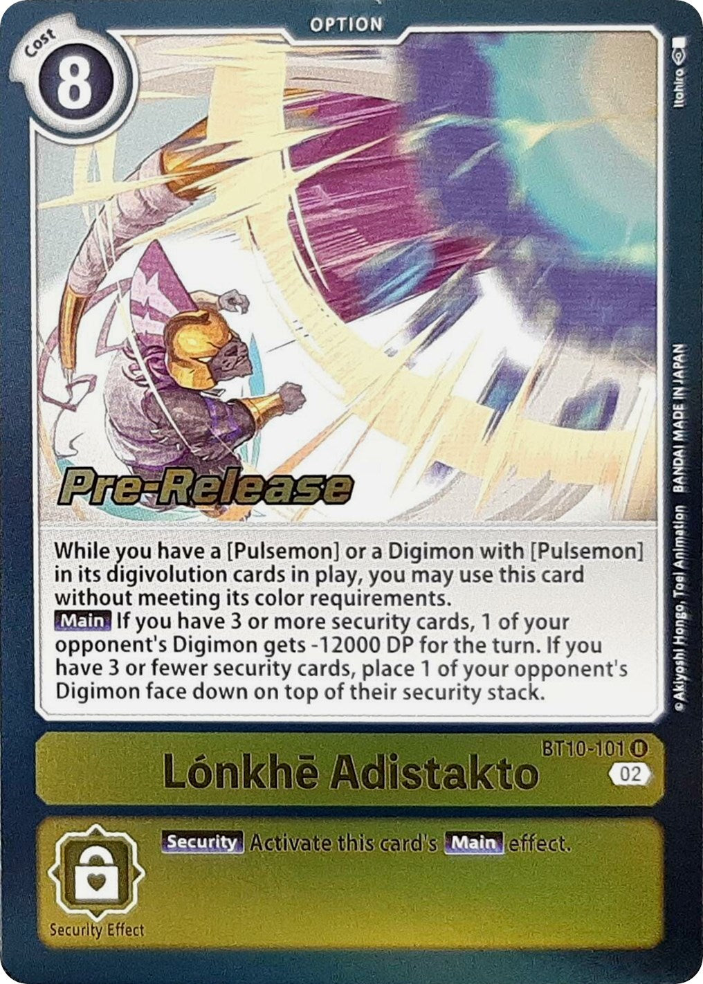 Lonkhe Adistakto [BT10-101] [Xros Encounter Pre-Release Cards] | Tables and Towers