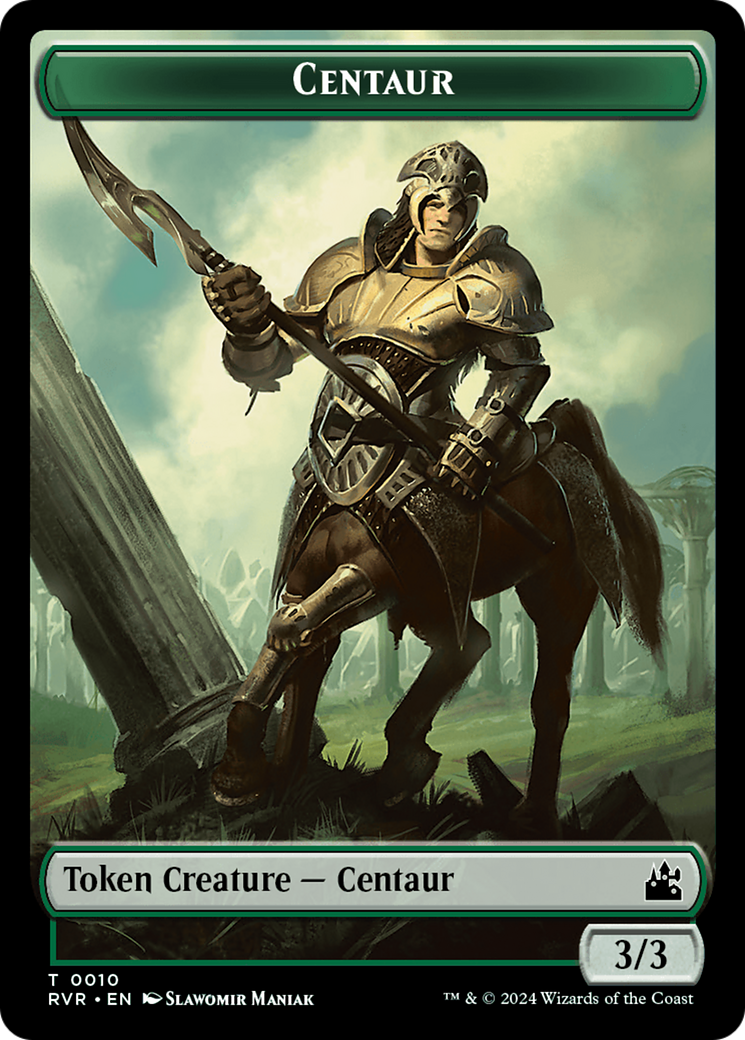 Spirit (0018) // Centaur Double-Sided Token [Ravnica Remastered Tokens] | Tables and Towers