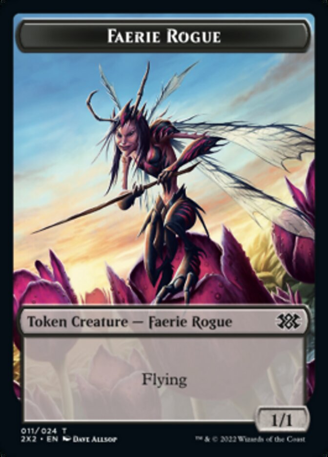 Faerie Rogue // Monk Double-Sided Token [Double Masters 2022 Tokens] | Tables and Towers