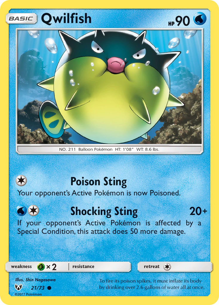 Qwilfish (21/73) [Sun & Moon: Shining Legends] | Tables and Towers