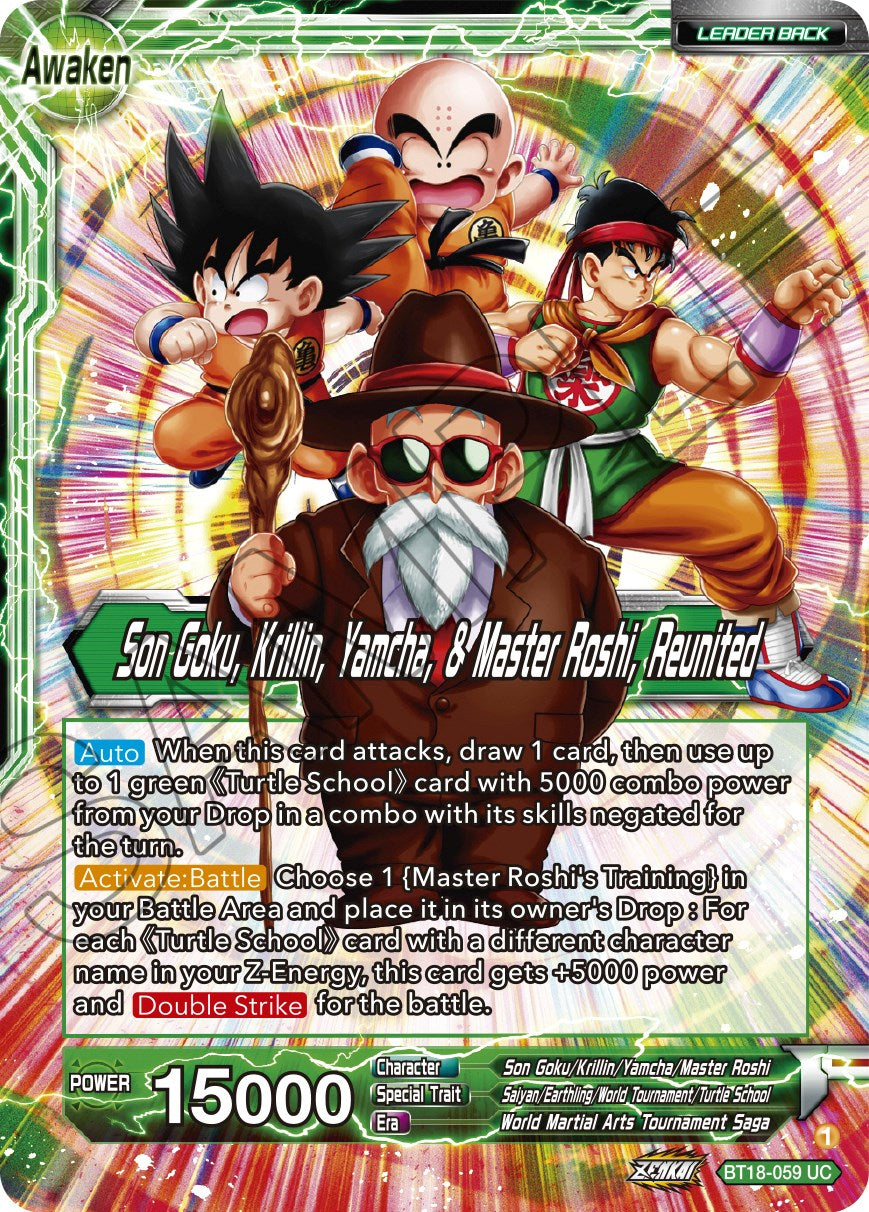 Master Roshi // Son Goku, Krillin, Yamcha, & Master Roshi, Reunited (BT18-059) [Dawn of the Z-Legends] | Tables and Towers