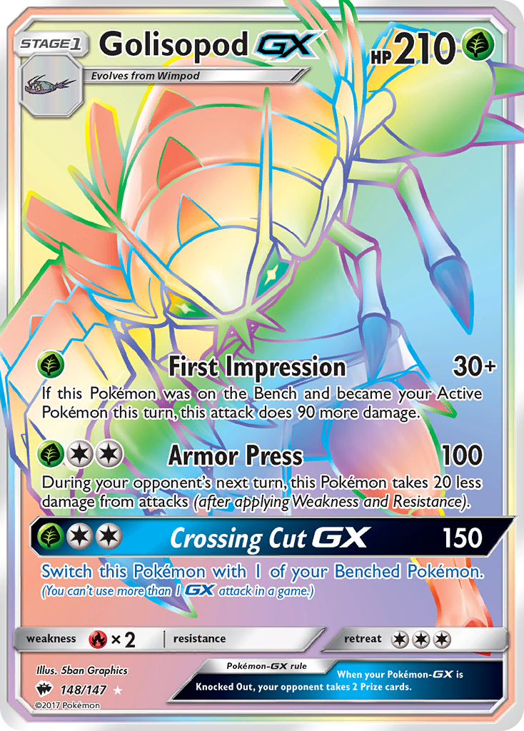 Golisopod GX (148/147) [Sun & Moon: Burning Shadows] | Tables and Towers