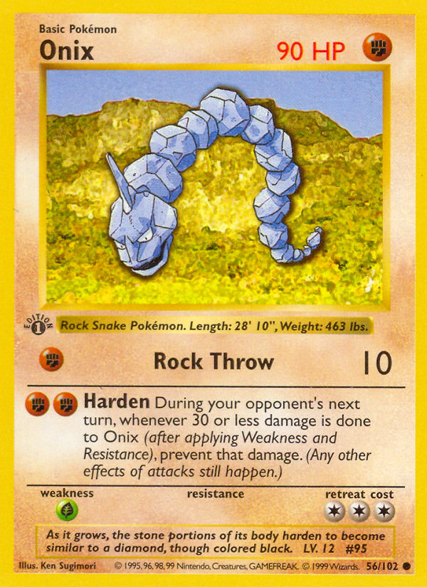 Onix (56/102) (Shadowless) [Base Set 1st Edition] | Tables and Towers