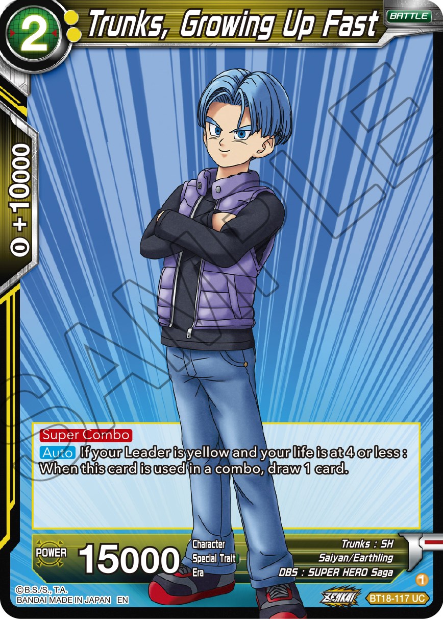 Trunks, Growing Up Fast (BT18-117) [Dawn of the Z-Legends] | Tables and Towers