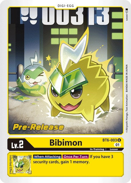 Bibimon [BT6-003] [Double Diamond Pre-Release Cards] | Tables and Towers