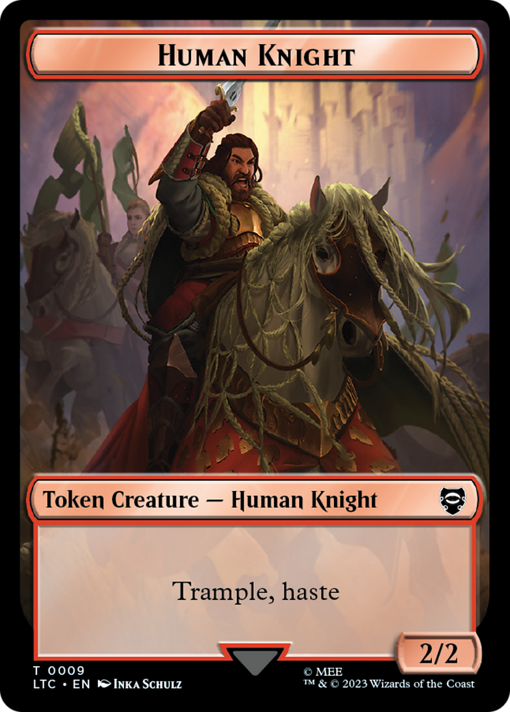 Human Knight // Human Double-Sided Token [The Lord of the Rings: Tales of Middle-Earth Commander Tokens] | Tables and Towers