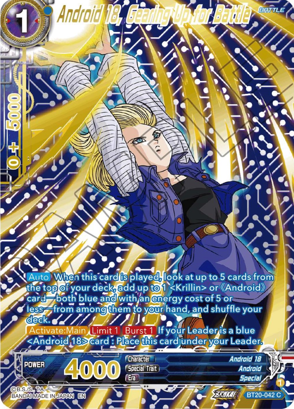 Android 18, Gearing Up for Battle (Gold-Stamped) (BT20-042) [Power Absorbed] | Tables and Towers