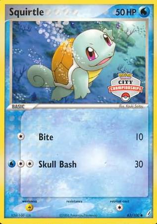 Squirtle (63/100) (City Championship Promo) [EX: Crystal Guardians] | Tables and Towers