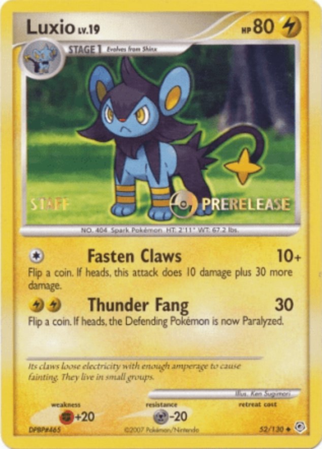 Luxio (52/130) (Prerelease Promo Staff) [Nintendo: Black Star Promos] | Tables and Towers