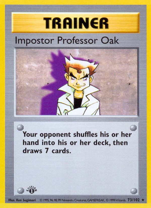 Impostor Professor Oak (73/102) (Shadowless) [Base Set 1st Edition] | Tables and Towers