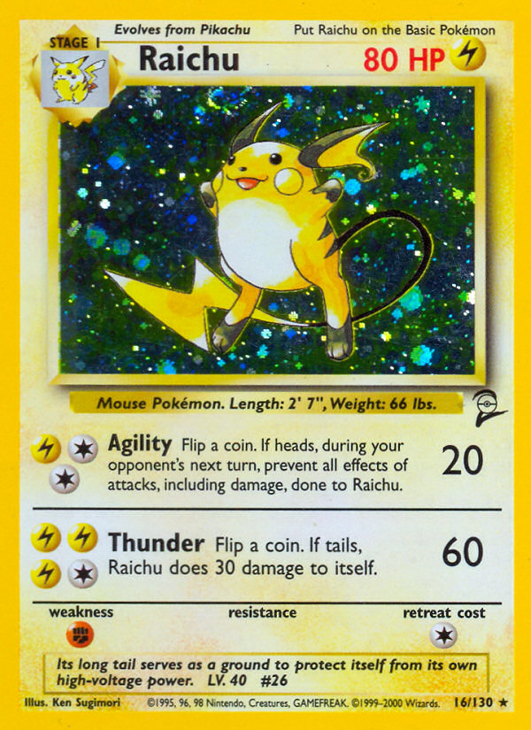 Raichu (16/130) [Base Set 2] | Tables and Towers