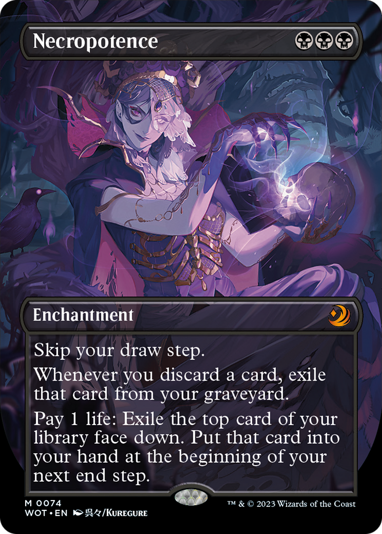 Necropotence (Anime Borderless) [Wilds of Eldraine: Enchanting Tales] | Tables and Towers