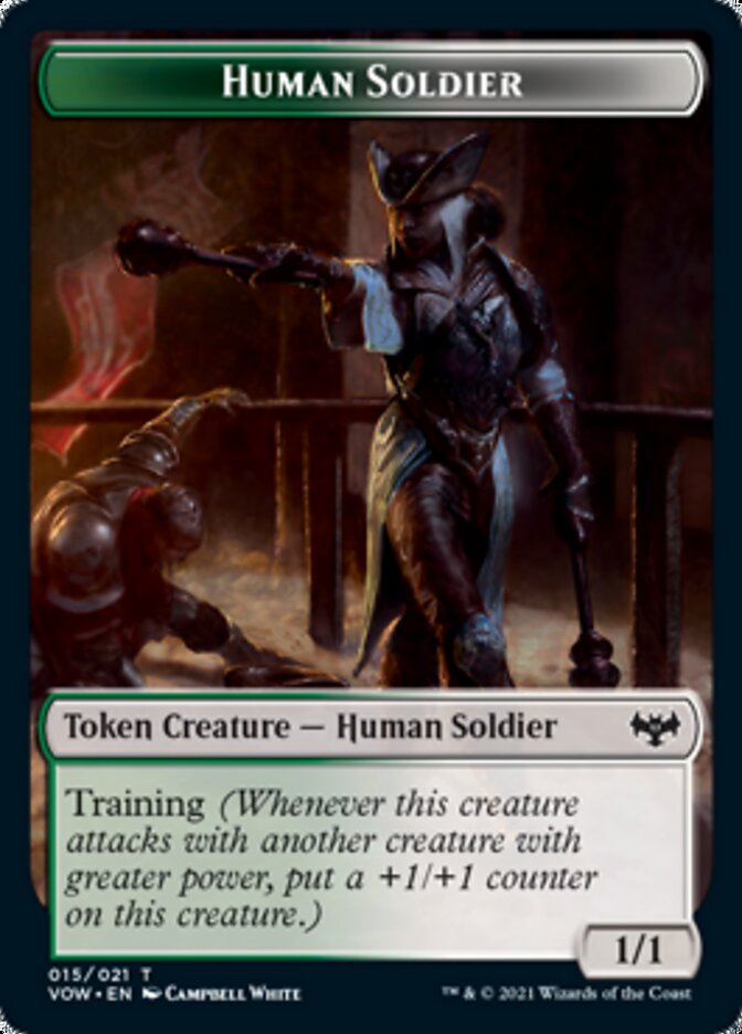 Human (001) // Human Soldier Double-Sided Token [Innistrad: Crimson Vow Tokens] | Tables and Towers