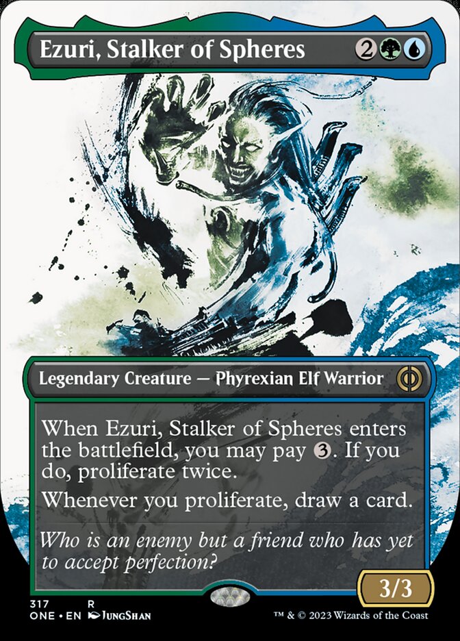 Ezuri, Stalker of Spheres (Borderless Ichor) [Phyrexia: All Will Be One] | Tables and Towers