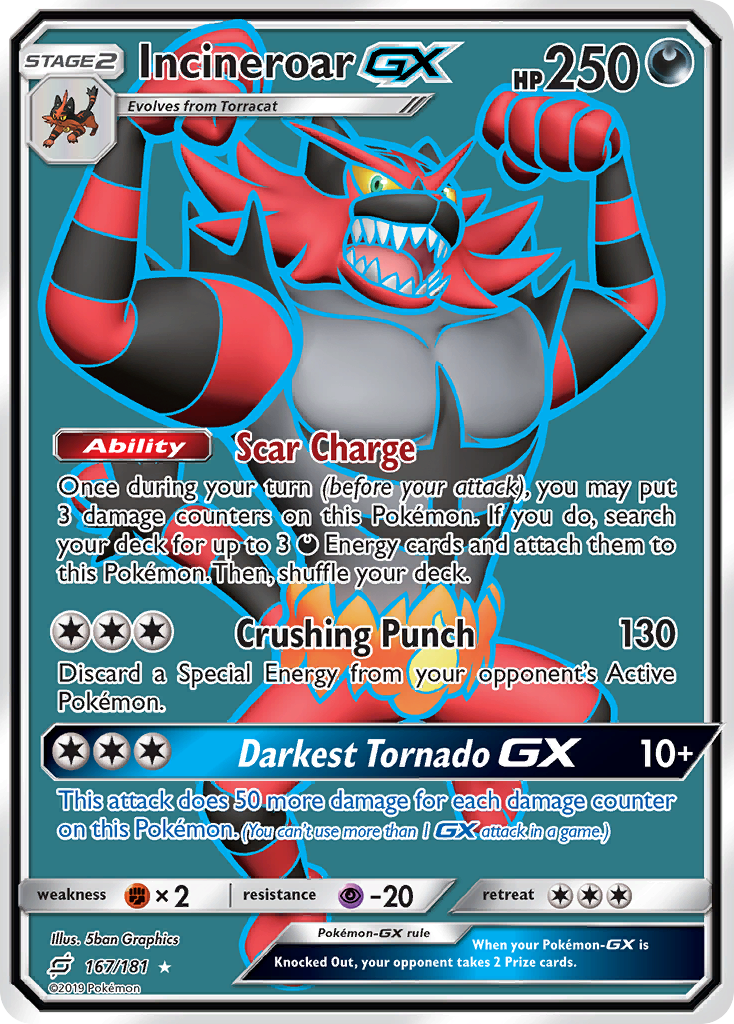 Incineroar GX (167/181) [Sun & Moon: Team Up] | Tables and Towers