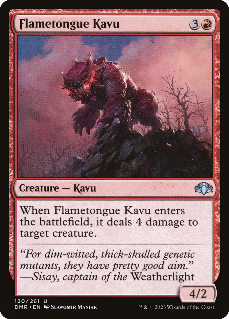 Flametongue Kavu [Dominaria Remastered] | Tables and Towers