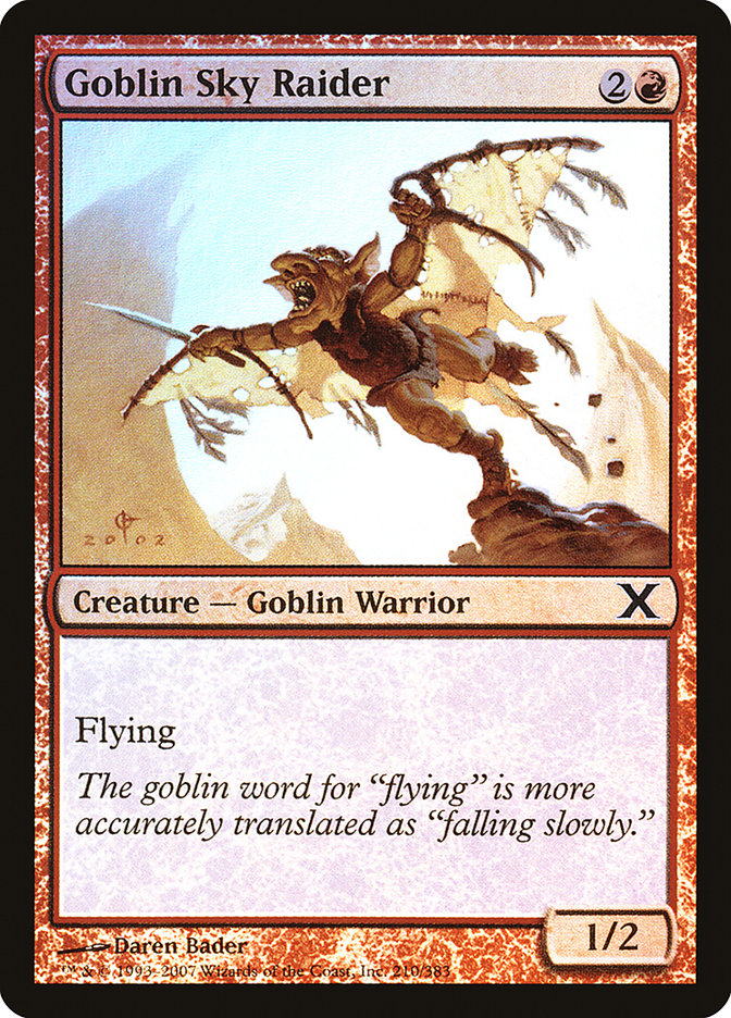 Goblin Sky Raider (Premium Foil) [Tenth Edition] | Tables and Towers