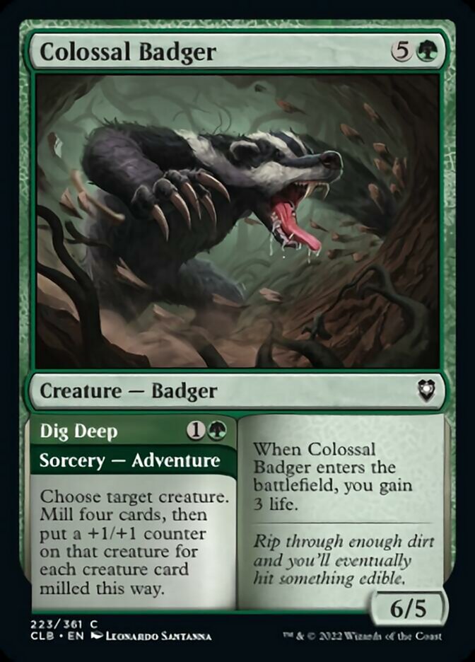 Colossal Badger // Dig Deep [Commander Legends: Battle for Baldur's Gate] | Tables and Towers