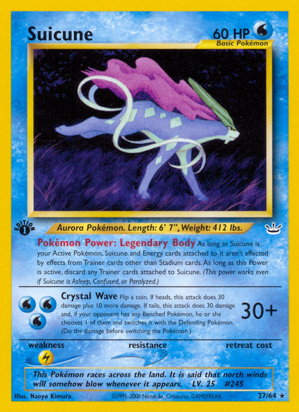 Suicune (27/64) [Neo Revelation 1st Edition] | Tables and Towers