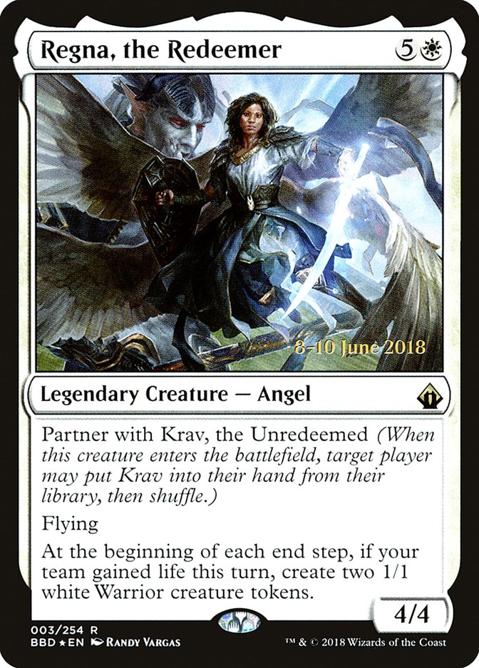 Regna, the Redeemer [Battlebond Prerelease Promos] | Tables and Towers