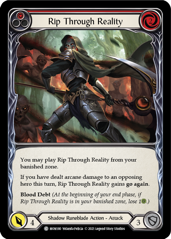 Rip Through Reality (Red) [MON180-RF] (Monarch)  1st Edition Rainbow Foil | Tables and Towers