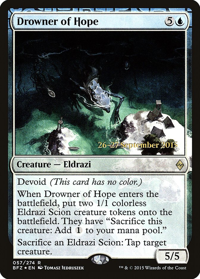 Drowner of Hope [Battle for Zendikar Prerelease Promos] | Tables and Towers