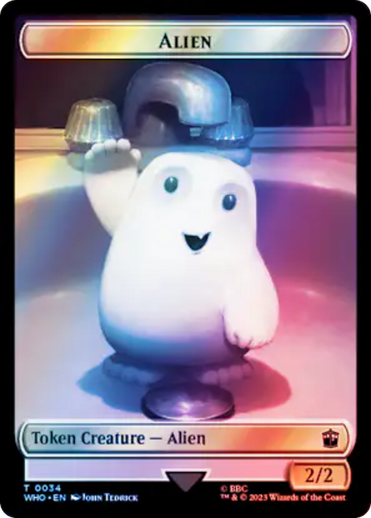 Alien // Clue (0054) Double-Sided Token (Surge Foil) [Doctor Who Tokens] | Tables and Towers