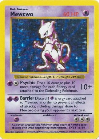 Mewtwo (10/102) [Base Set Shadowless Unlimited] | Tables and Towers