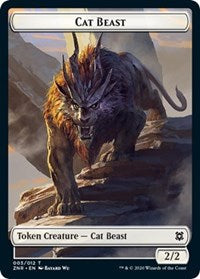 Cat Beast // Construct Double-Sided Token [Zendikar Rising Tokens] | Tables and Towers