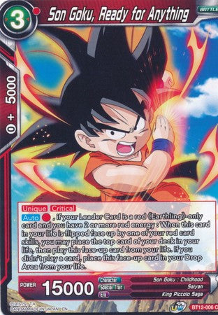 Son Goku, Ready for Anything (BT12-006) [Vicious Rejuvenation] | Tables and Towers