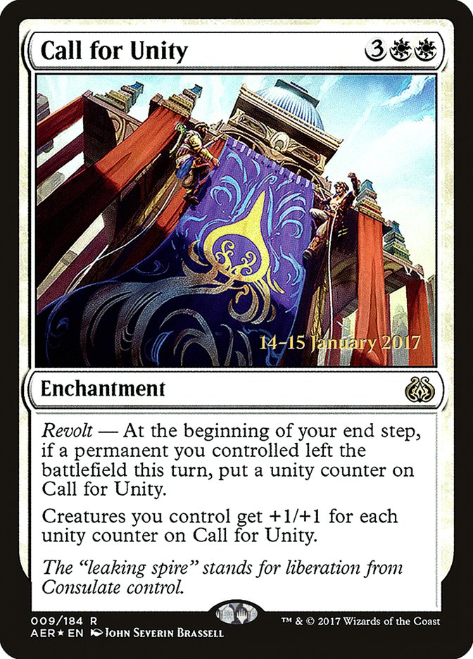 Call for Unity [Aether Revolt Prerelease Promos] | Tables and Towers