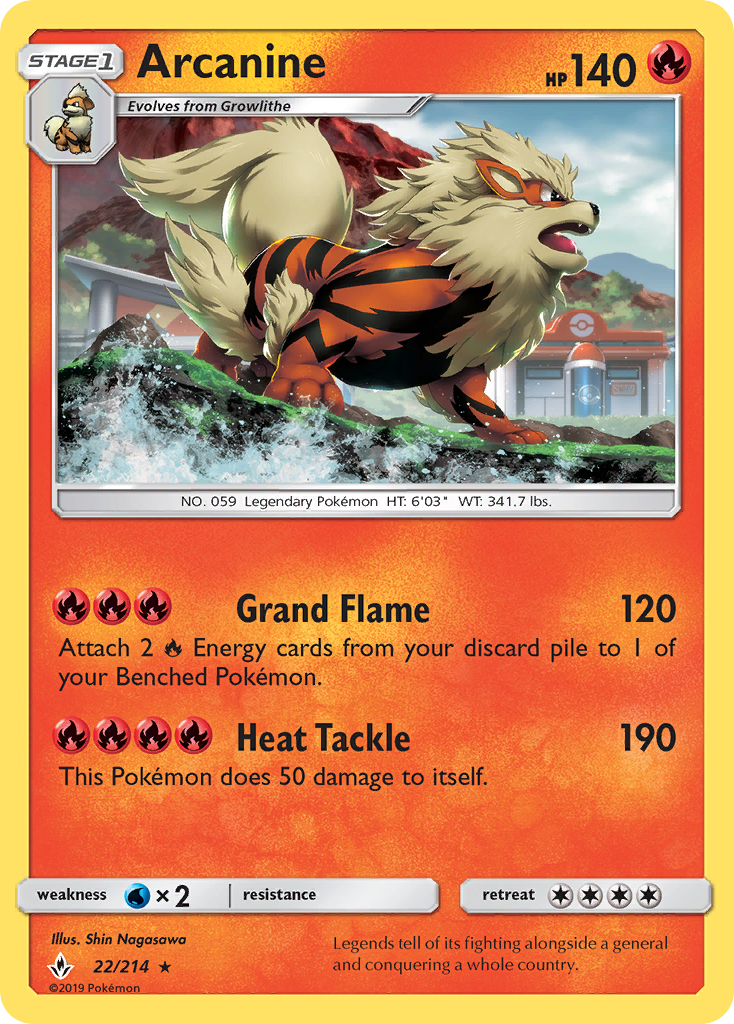 Arcanine (22/214) [Sun & Moon: Unbroken Bonds] | Tables and Towers