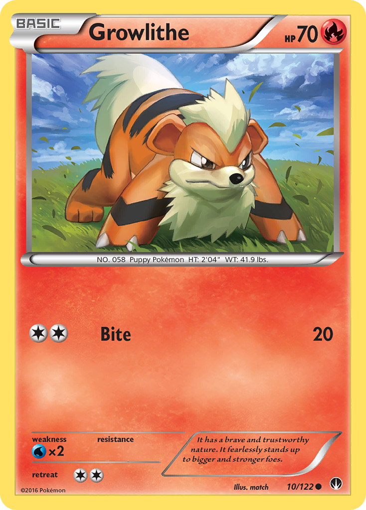 Growlithe (10/122) [XY: BREAKpoint] | Tables and Towers