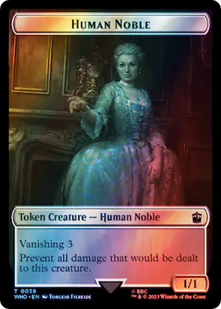 Human Noble // Treasure (0063) Double-Sided Token (Surge Foil) [Doctor Who Tokens] | Tables and Towers