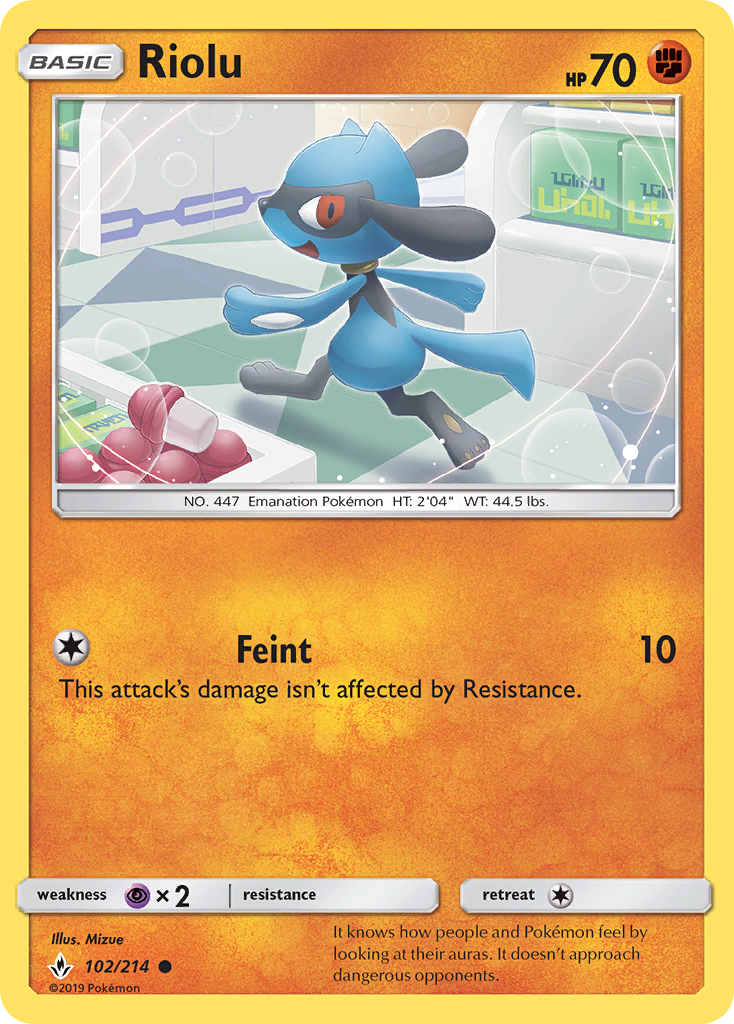 Riolu (102/214) [Sun & Moon: Unbroken Bonds] | Tables and Towers