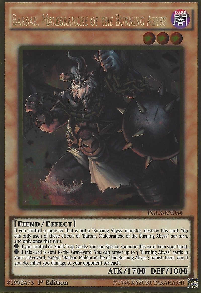 Barbar, Malebranche of the Burning Abyss [PGL3-EN054] Gold Rare | Tables and Towers