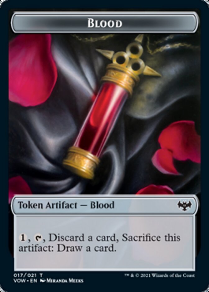 Blood // Dragon Illusion Double-Sided Token [Innistrad: Crimson Vow Tokens] | Tables and Towers