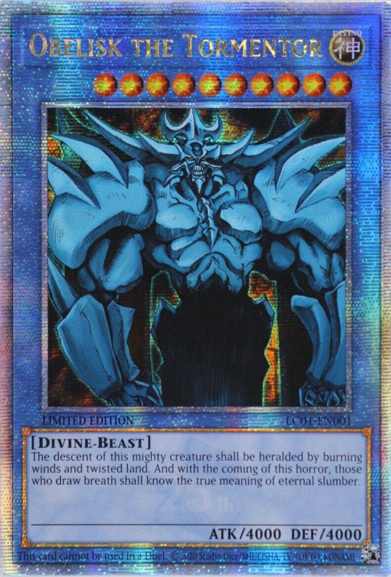 Obelisk the Tormentor (25th Anniversary) [LC01-EN001] Quarter Century Secret Rare | Tables and Towers