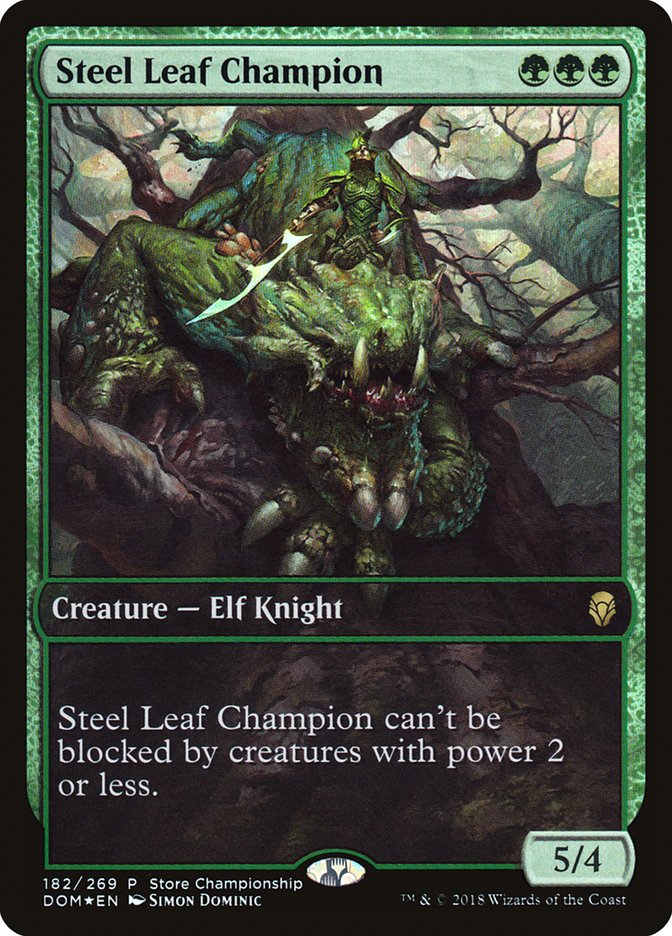 Steel Leaf Champion (Store Championship) (Full Art) [Dominaria Promos] | Tables and Towers