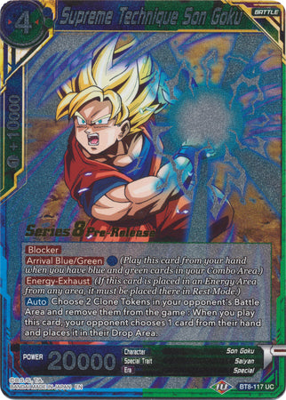 Supreme Technique Son Goku (BT8-117_PR) [Malicious Machinations Prerelease Promos] | Tables and Towers