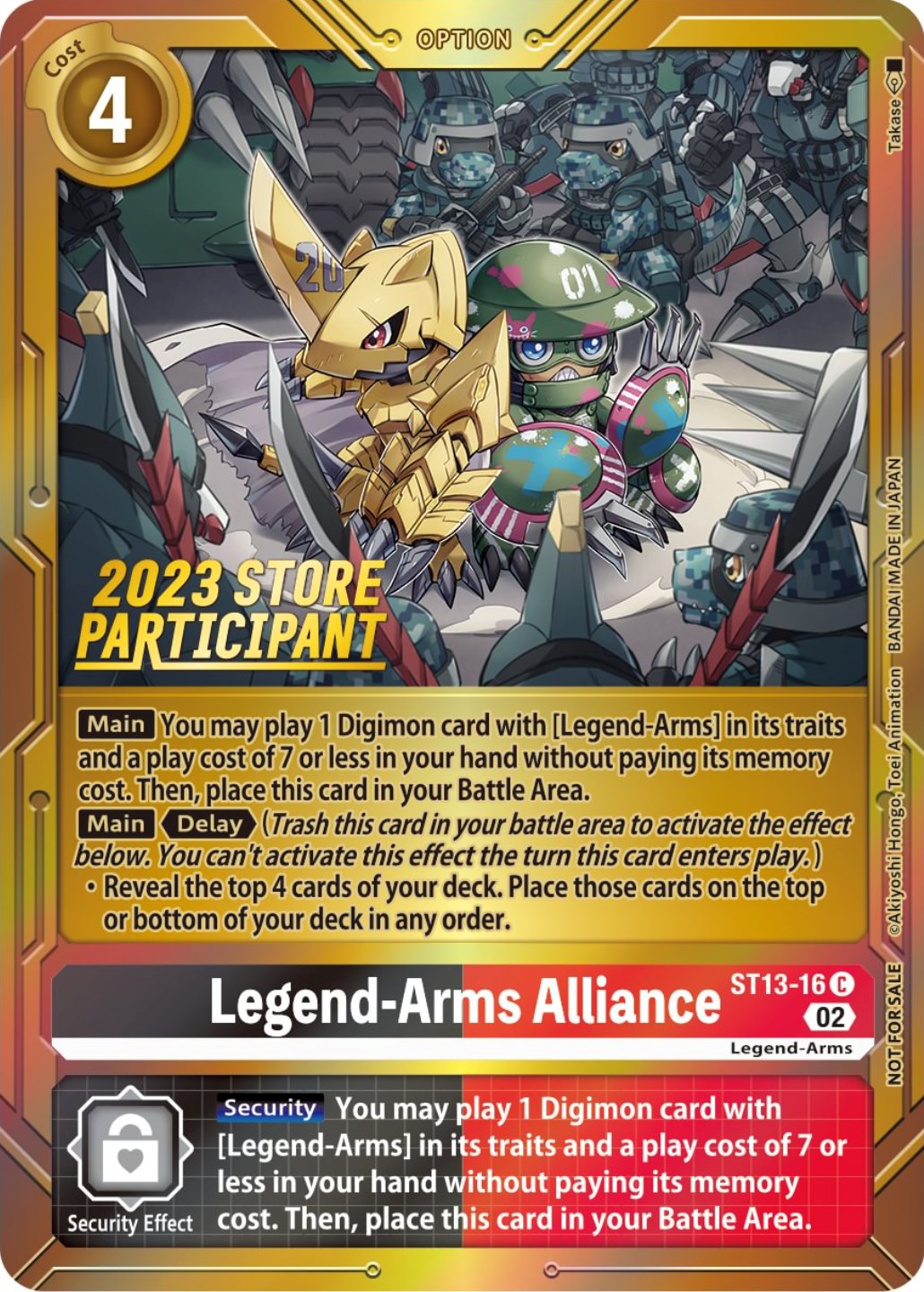 Legend-Arms Alliance [ST13-16] (2023 Store Participant) [Starter Deck: Ragnaloardmon Promos] | Tables and Towers