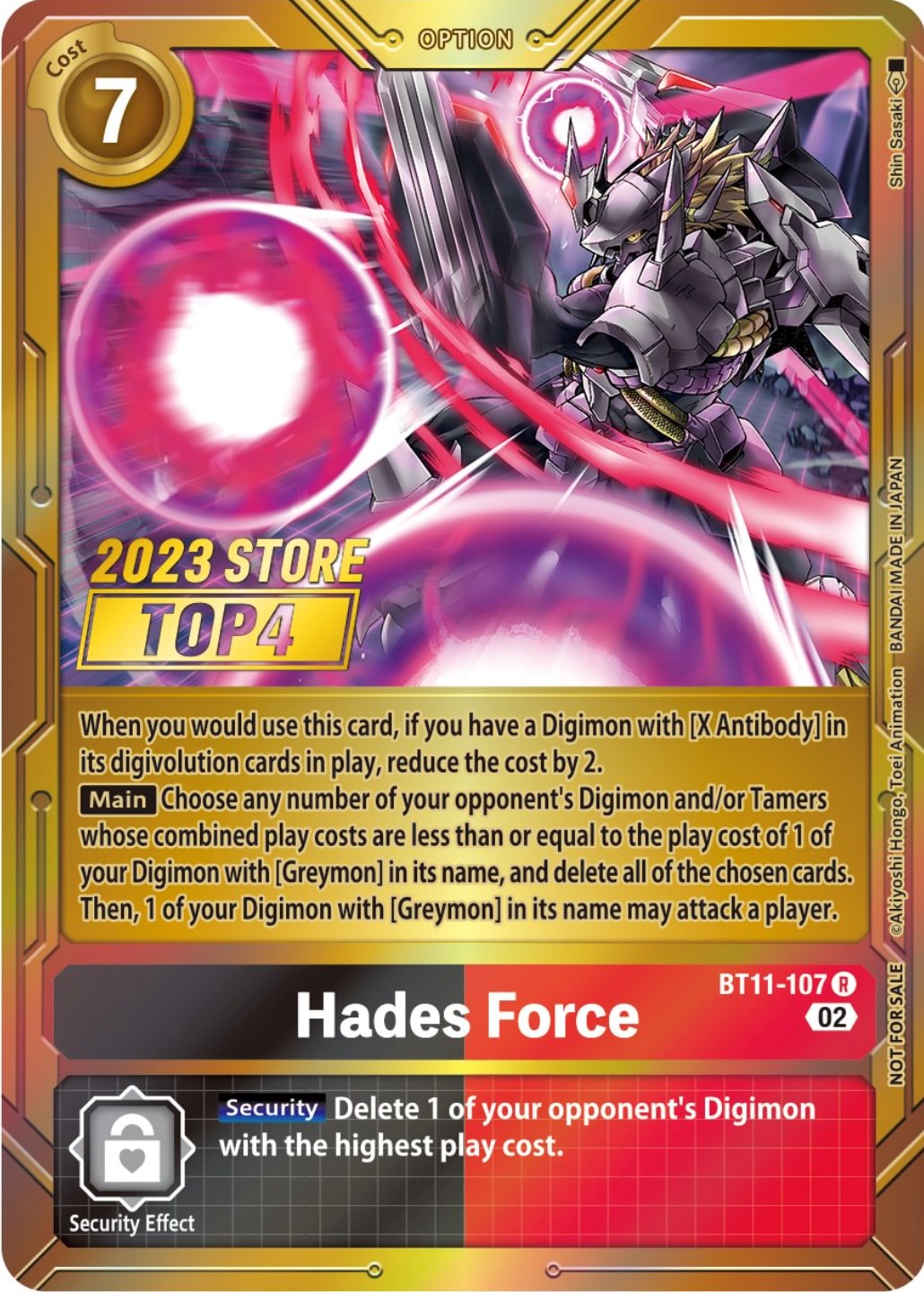 Hades Force [BT11-107] (2023 Store Top 4) [Dimensional Phase Promos] | Tables and Towers