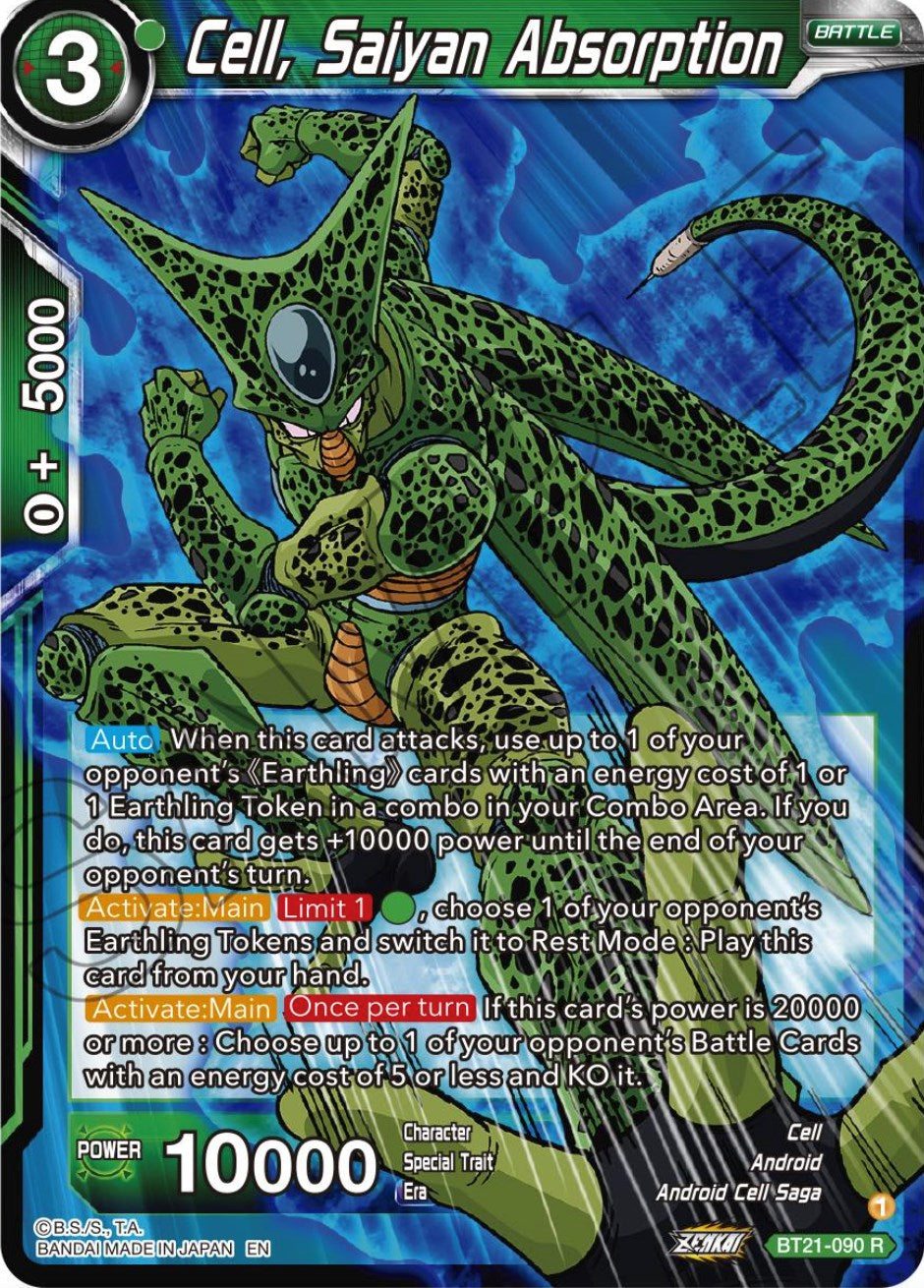 Cell, Saiyan Absorption (BT21-090) [Wild Resurgence] | Tables and Towers