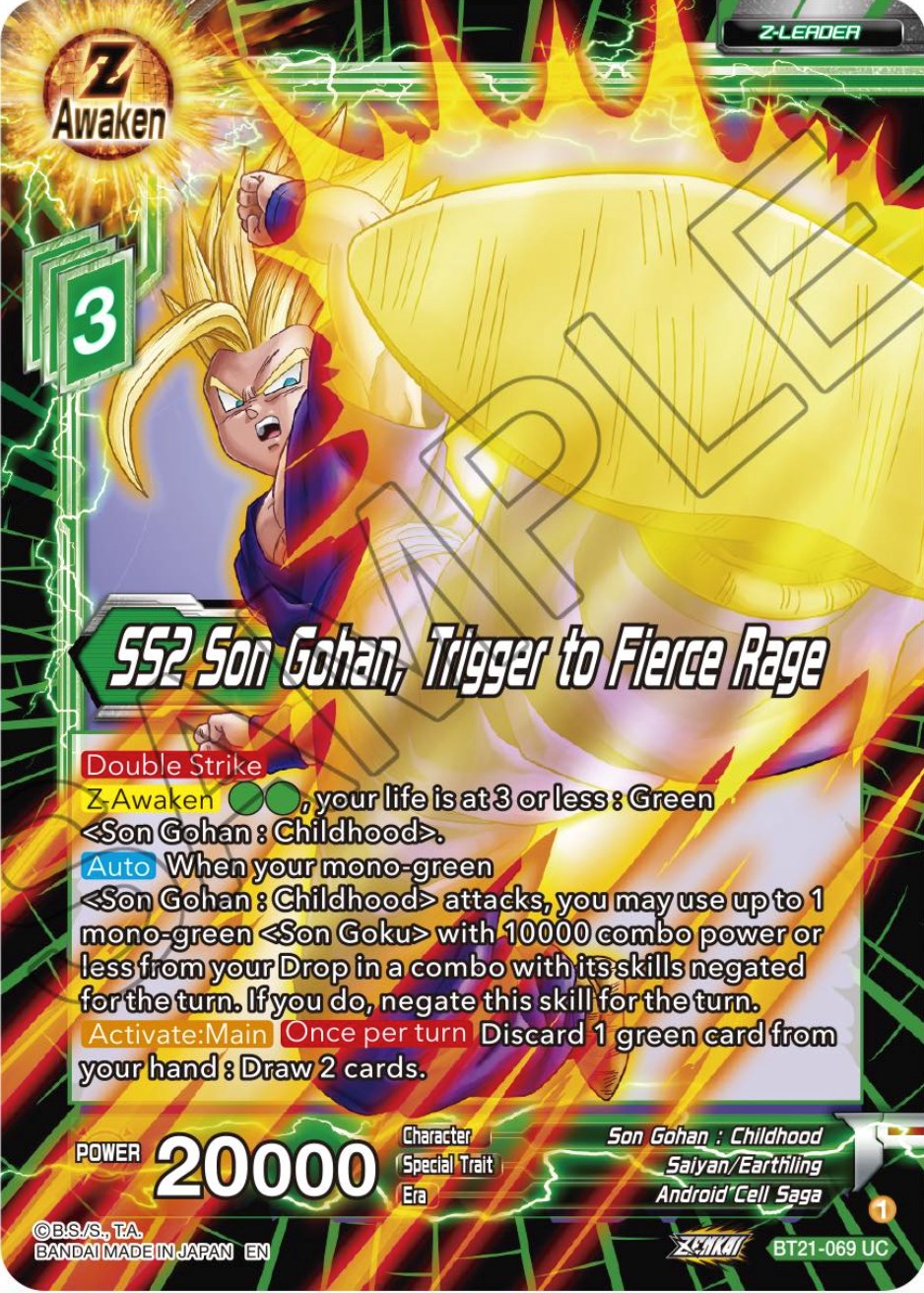 SS2 Son Gohan, Trigger to Fierce Rage (BT21-069) [Wild Resurgence] | Tables and Towers